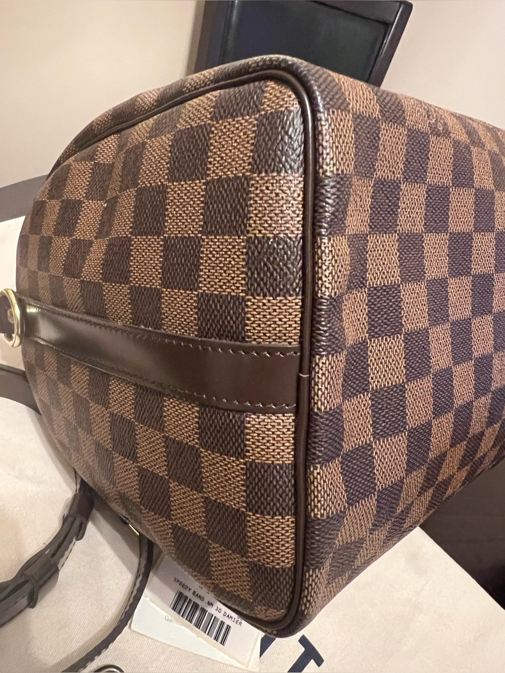 Louis Vuitton Damier Ebene Canvas Speedy 30 Bandoulière Crossbody Bag - Picture 10 of 14